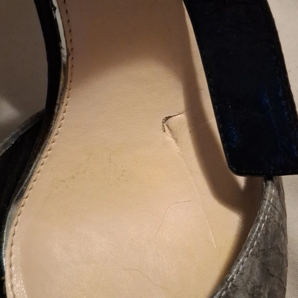 Jessica Simpson Gray And Black Ankle Strap Heels - Picture 2 of 9